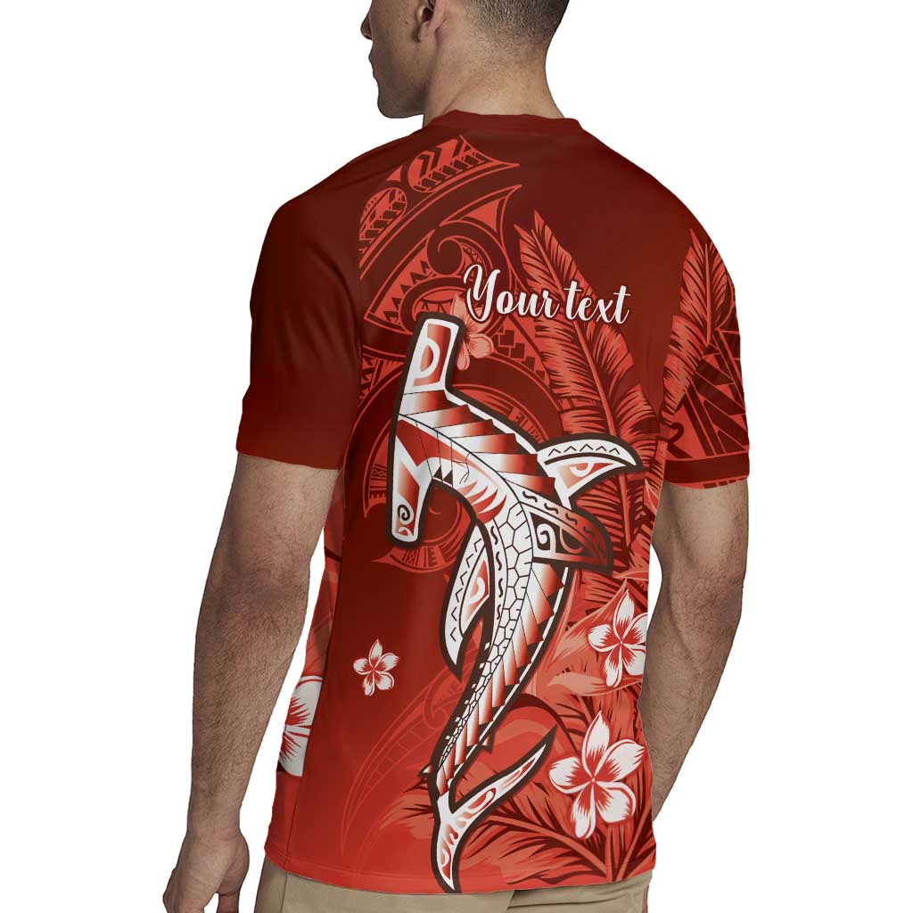 Personalized Hawaiian Maori Hammerhead Shark Rugby Jersey Ulaula Plumeria - Polynesian Pride