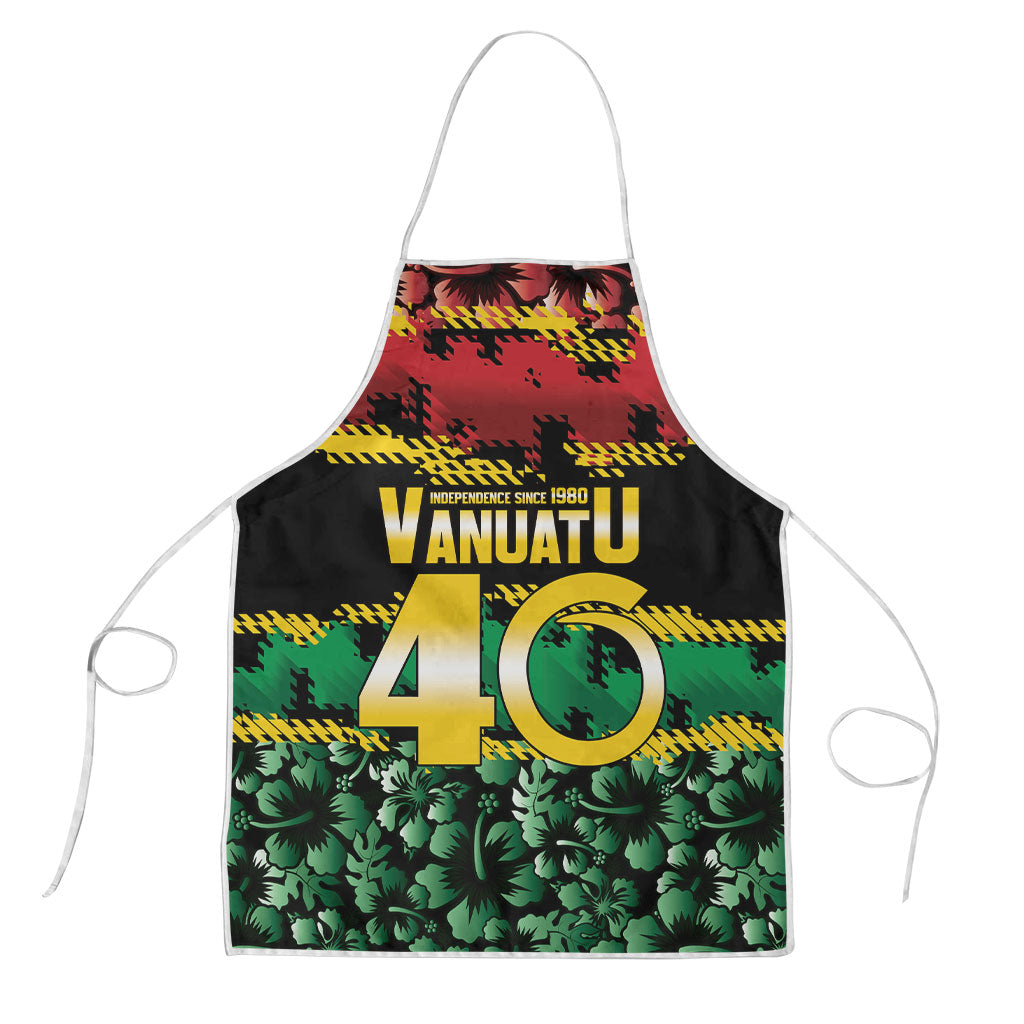 Vanuatu 46th Year Anniversary Apron 30 July 1980 Hibiscus Seamless Pattern