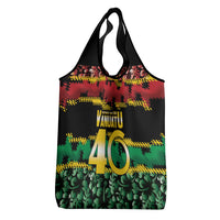 Vanuatu 46th Year Anniversary Grocery Bag 30 July 1980 Hibiscus Seamless Pattern