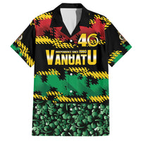 Vanuatu 46th Year Anniversary Hawaiian Shirt 30 July 1980 Hibiscus Seamless Pattern LT9 Black - Polynesian Pride