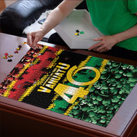 Vanuatu 46th Year Anniversary Puzzle 30 July 1980 Hibiscus Seamless Pattern