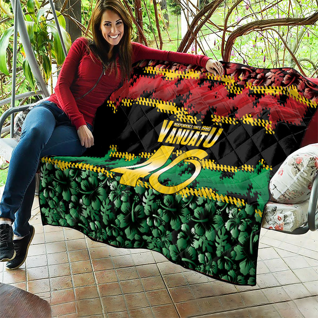 Vanuatu 46th Year Anniversary Quilt 30 July 1980 Hibiscus Seamless Pattern