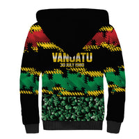 Vanuatu 46th Year Anniversary Sherpa Hoodie 30 July 1980 Hibiscus Seamless Pattern LT9 - Polynesian Pride