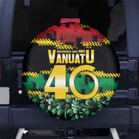 Vanuatu 46th Year Anniversary Spare Tire Cover 30 July 1980 Hibiscus Seamless Pattern