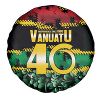 Vanuatu 46th Year Anniversary Spare Tire Cover 30 July 1980 Hibiscus Seamless Pattern