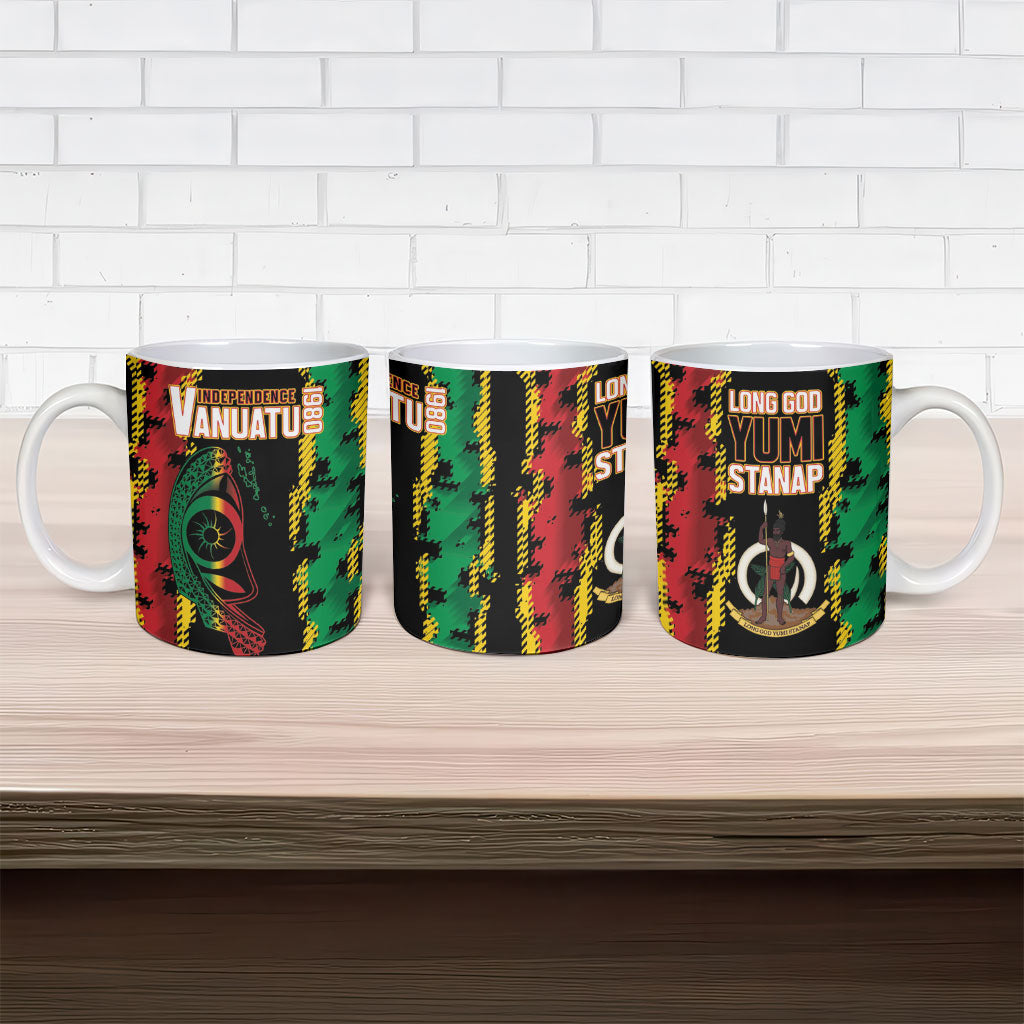 Vanuatu 46th Year Anniversary Ceramic Mug Tamtam Slit Drums Long God Yumi Stanap LT9 - Polynesian Pride