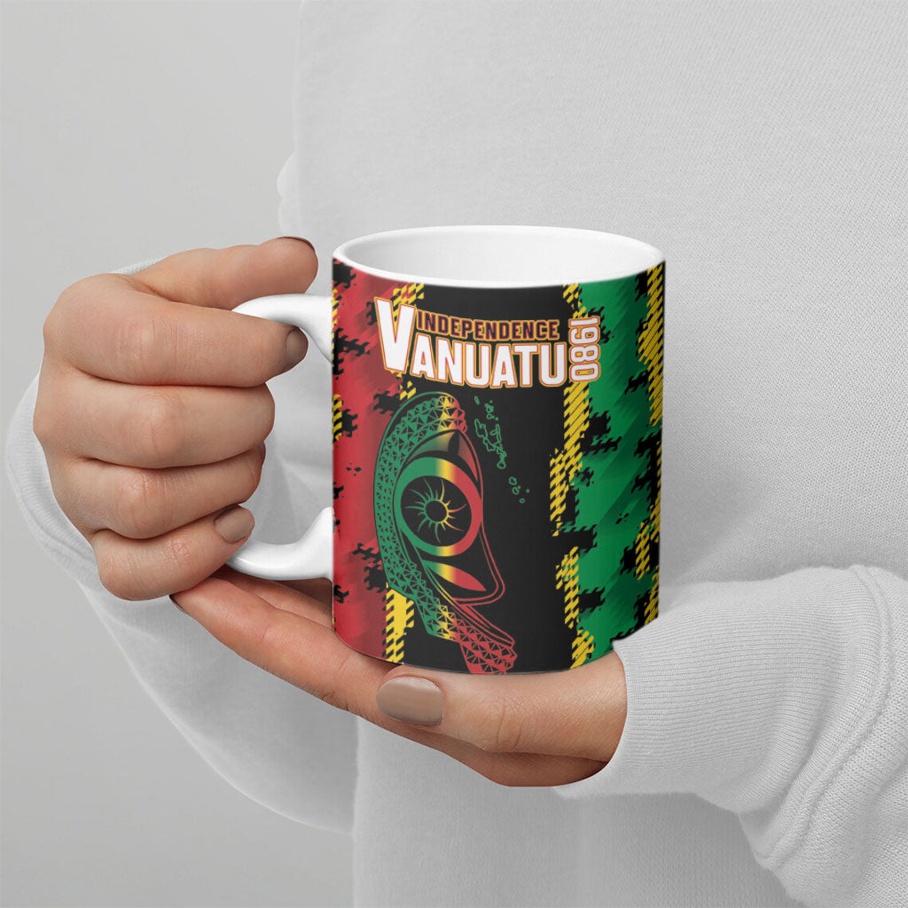 Vanuatu 46th Year Anniversary Ceramic Mug Tamtam Slit Drums Long God Yumi Stanap LT9 - Polynesian Pride