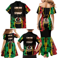 Vanuatu 46th Year Anniversary Family Matching Mermaid Dress and Hawaiian Shirt Tamtam Slit Drums Long God Yumi Stanap LT9 - Polynesian Pride