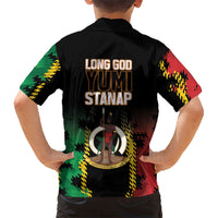 Vanuatu 46th Year Anniversary Family Matching Off Shoulder Maxi Dress and Hawaiian Shirt Tamtam Slit Drums Long God Yumi Stanap LT9 - Polynesian Pride