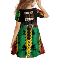 Vanuatu 46th Year Anniversary Family Matching Off Shoulder Maxi Dress and Hawaiian Shirt Tamtam Slit Drums Long God Yumi Stanap LT9 - Polynesian Pride