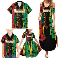 Vanuatu 46th Year Anniversary Family Matching Summer Maxi Dress and Hawaiian Shirt Tamtam Slit Drums Long God Yumi Stanap LT9 - Polynesian Pride