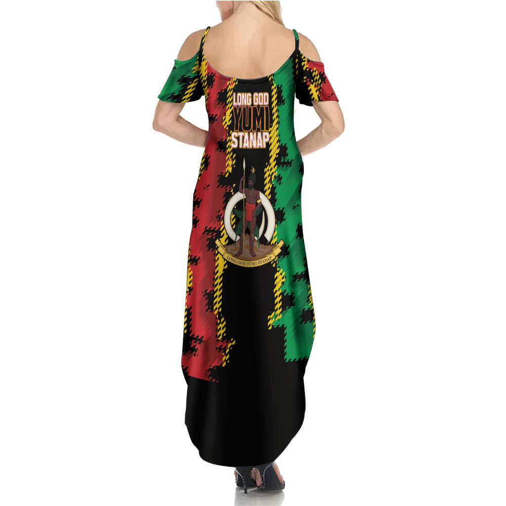Vanuatu 46th Year Anniversary Family Matching Summer Maxi Dress and Hawaiian Shirt Tamtam Slit Drums Long God Yumi Stanap LT9 - Polynesian Pride
