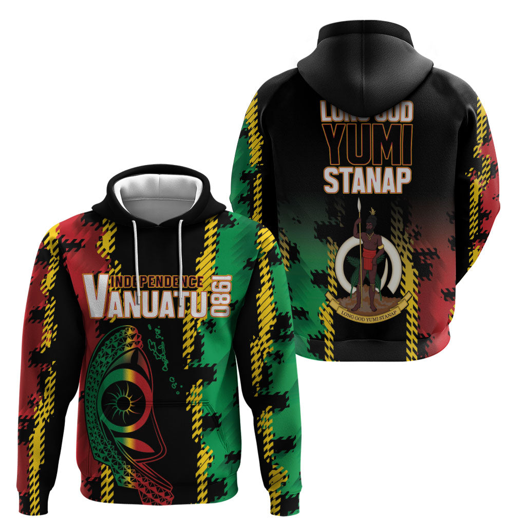 Vanuatu 46th Year Anniversary Hoodie Tamtam Slit Drums Long God Yumi Stanap