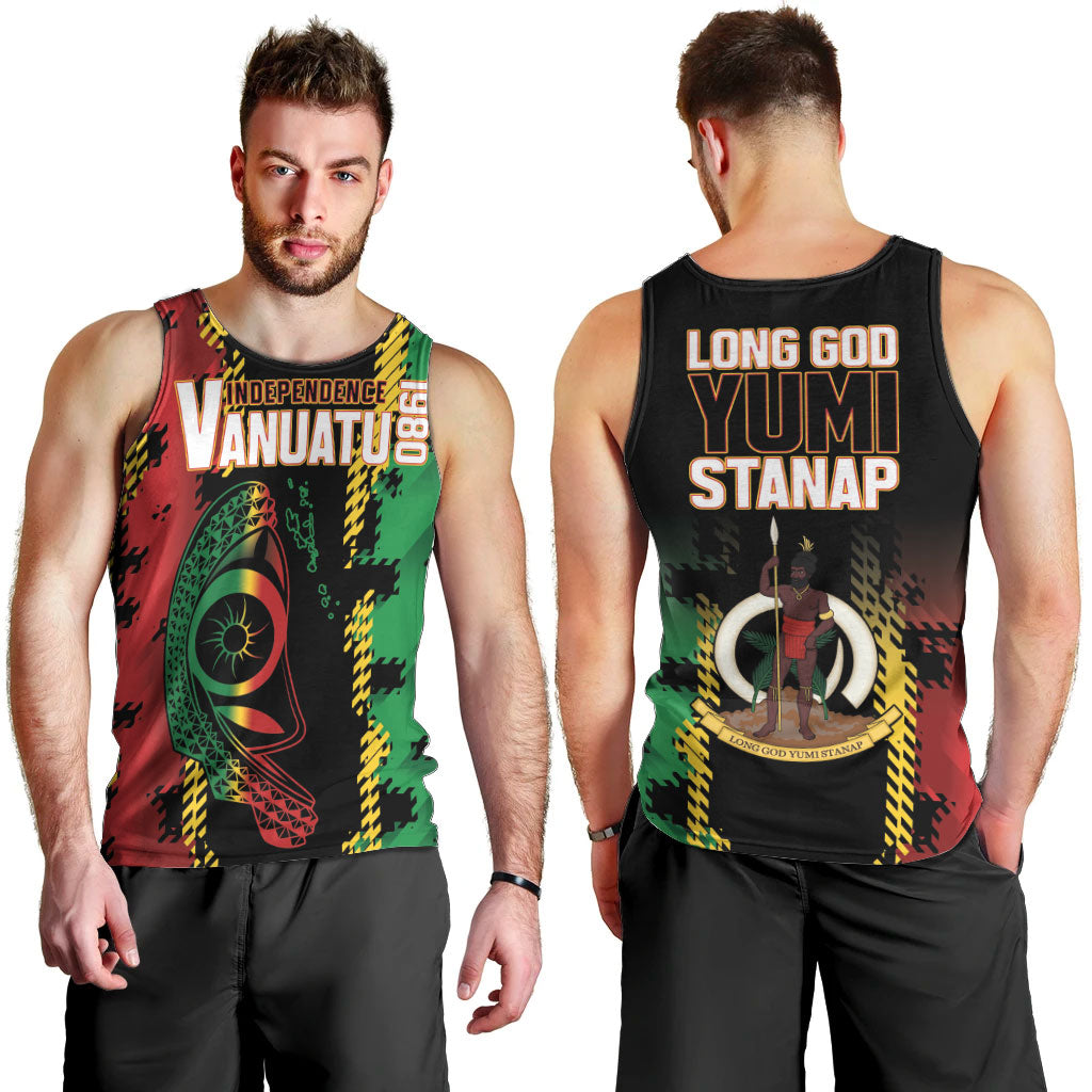 Vanuatu 46th Year Anniversary Men Tank Top Tamtam Slit Drums Long God Yumi Stanap