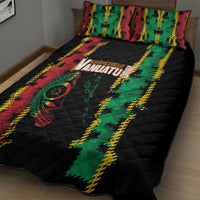 Vanuatu 46th Year Anniversary Quilt Bed Set Tamtam Slit Drums Long God Yumi Stanap