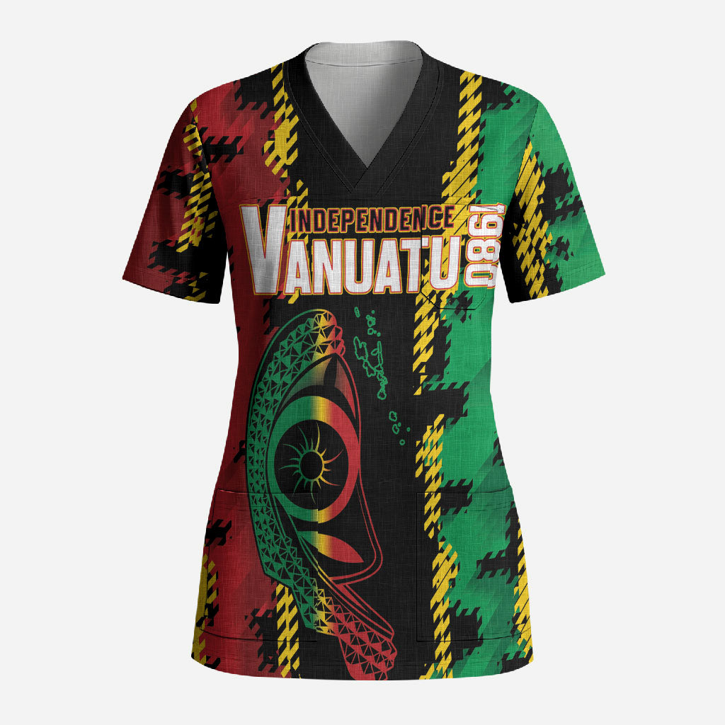 Vanuatu 46th Year Anniversary Scrub Top Tamtam Slit Drums Long God Yumi Stanap