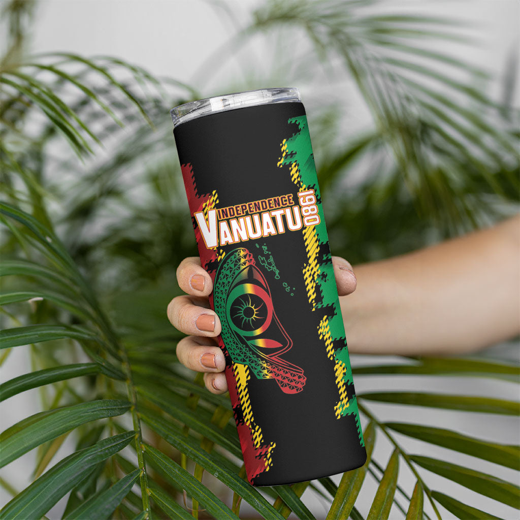 Vanuatu 46th Year Anniversary Skinny Tumbler Tamtam Slit Drums Long God Yumi Stanap LT9 - Polynesian Pride