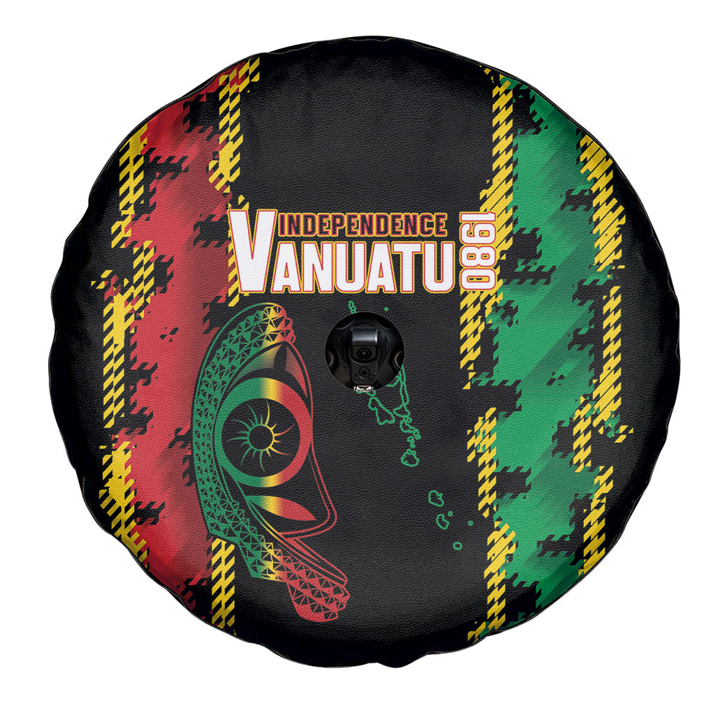 Vanuatu 46th Year Anniversary Spare Tire Cover Tamtam Slit Drums Long God Yumi Stanap LT9 - Polynesian Pride