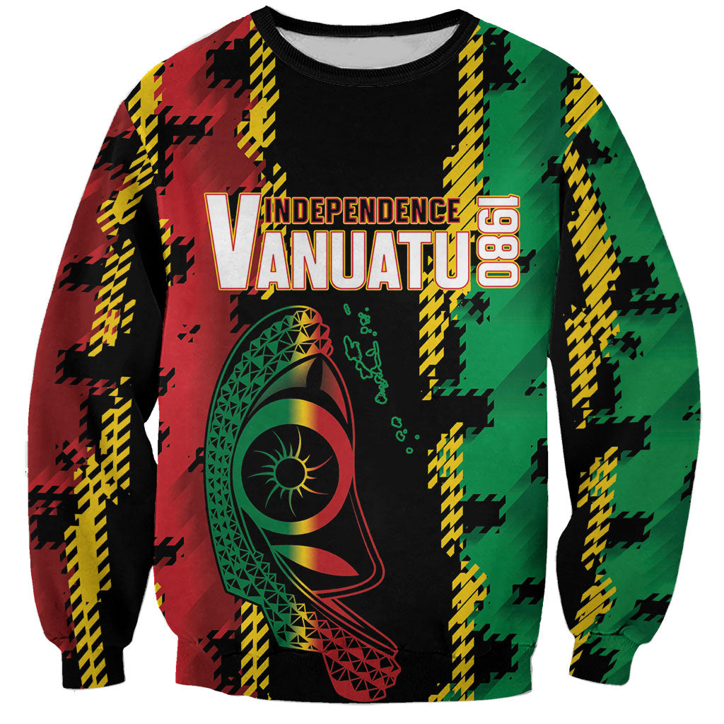 Vanuatu 46th Year Anniversary Sweatshirt Tamtam Slit Drums Long God Yumi Stanap