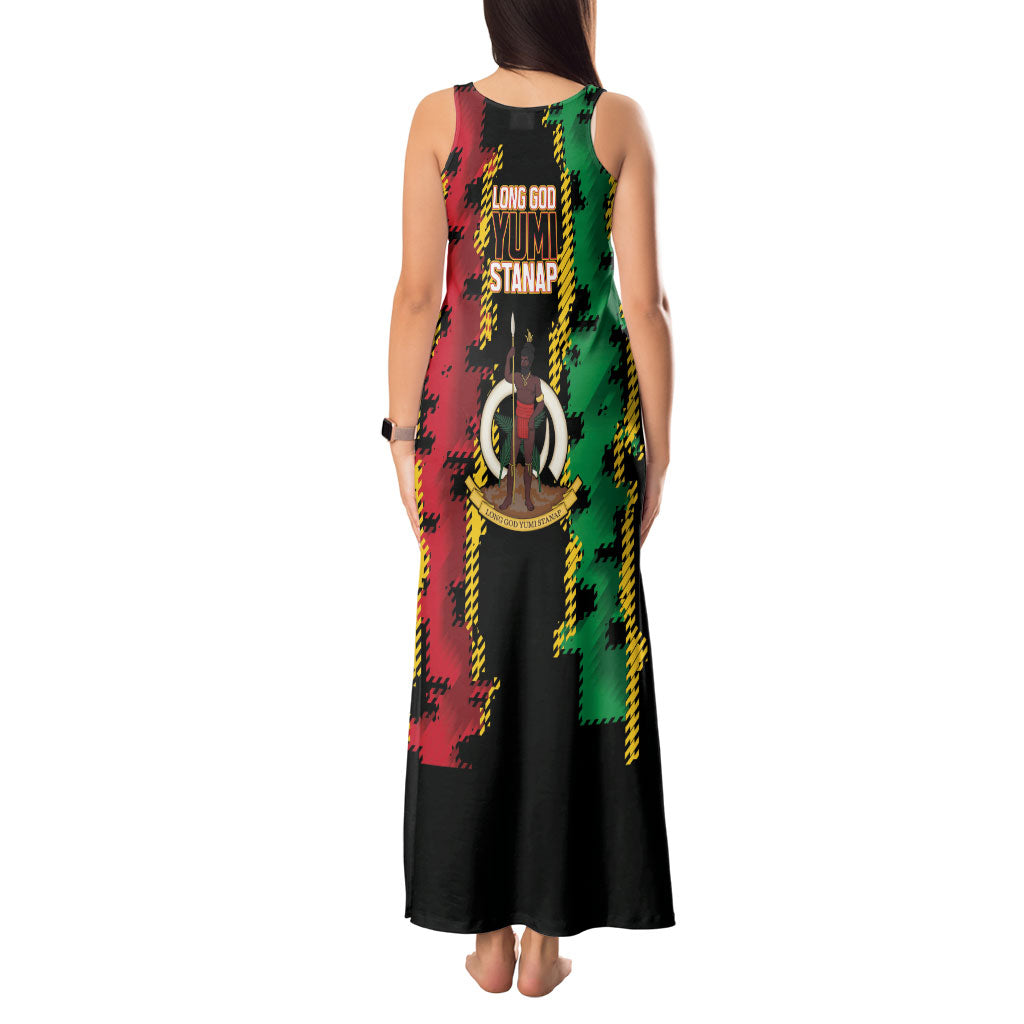 Vanuatu 46th Year Anniversary Tank Maxi Dress Tamtam Slit Drums Long God Yumi Stanap LT9 - Polynesian Pride