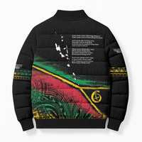 Vanuatu 46th Year Anniversary Bomber Puffer Jacket Vintage Grunge Vanuatu Flag Heritage