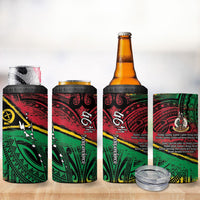 Vanuatu 46th Year Anniversary 4 in 1 Can Cooler Tumbler Vintage Grunge Vanuatu Flag Heritage LT9 - Polynesian Pride