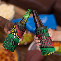 Vanuatu 46th Year Anniversary 4 in 1 Can Cooler Tumbler Vintage Grunge Vanuatu Flag Heritage LT9 - Polynesian Pride