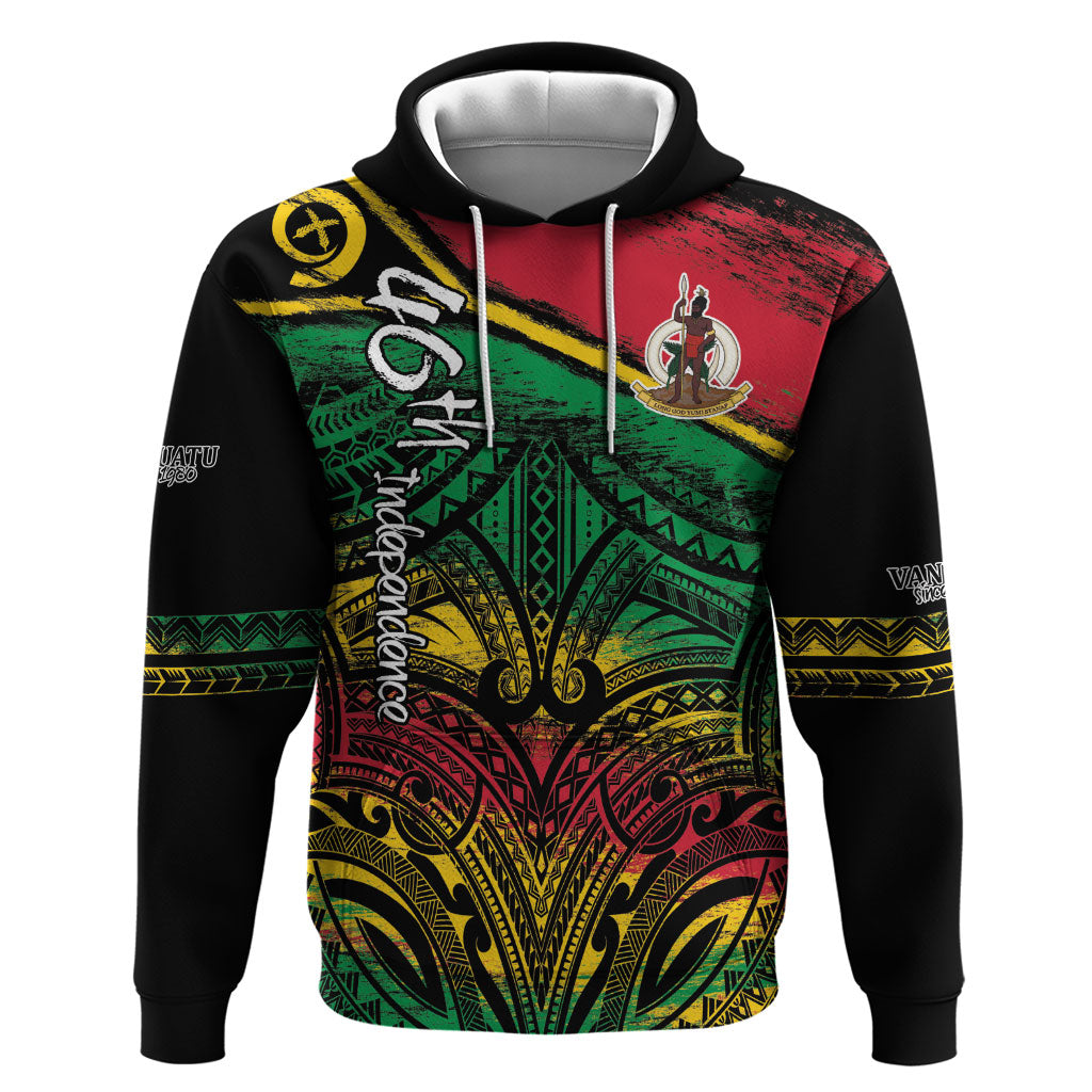 Vanuatu 46th Year Anniversary Hoodie Vintage Grunge Vanuatu Flag Heritage