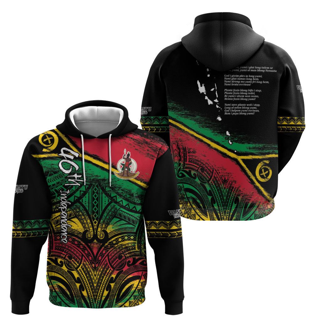 Vanuatu 46th Year Anniversary Hoodie Vintage Grunge Vanuatu Flag Heritage