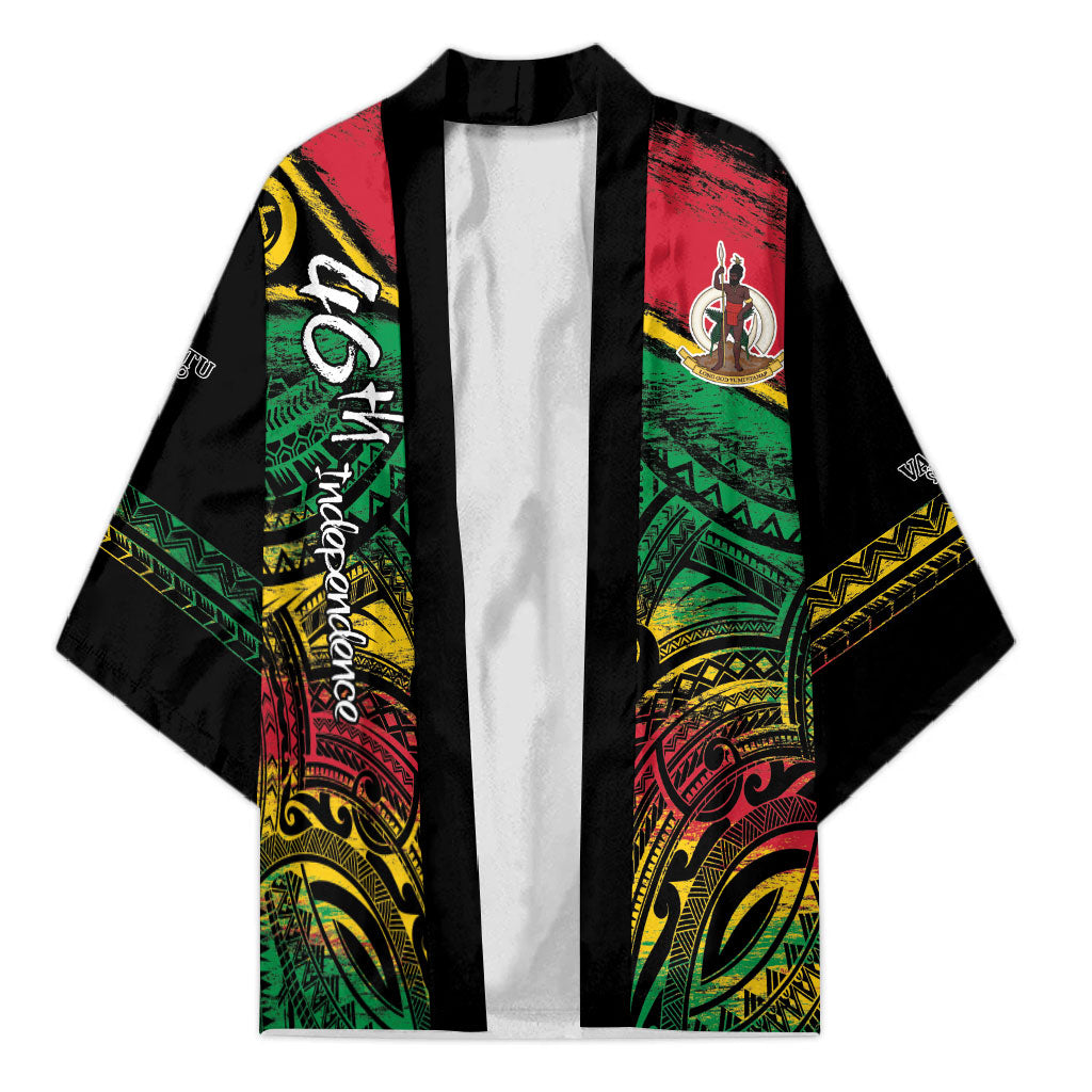 Vanuatu 46th Year Anniversary Kimono Vintage Grunge Vanuatu Flag Heritage
