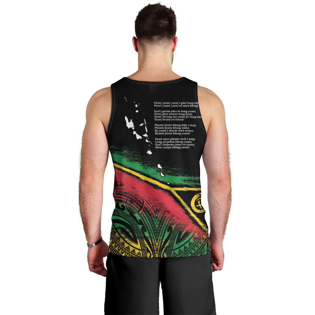 Vanuatu 46th Year Anniversary Men Tank Top Vintage Grunge Vanuatu Flag Heritage LT9 - Polynesian Pride