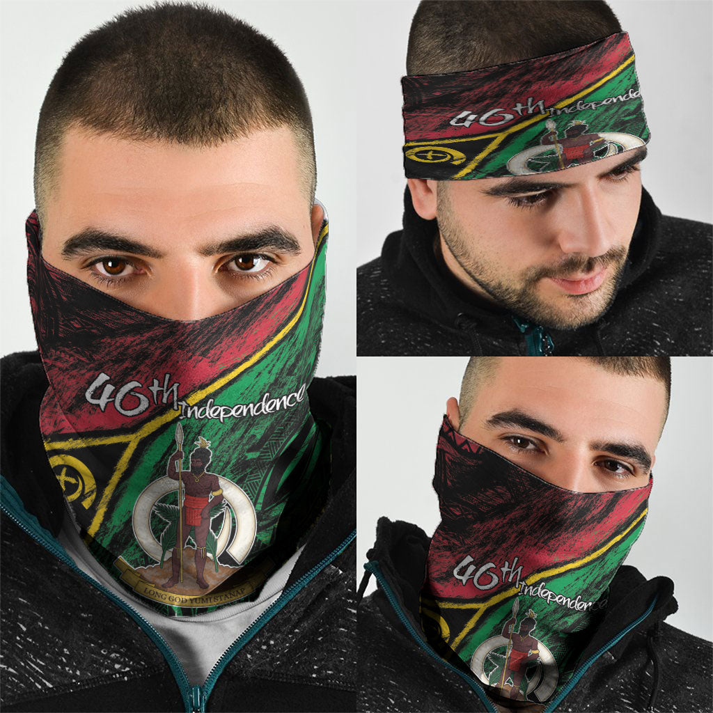 Vanuatu 46th Year Anniversary Neck Gaiter Vintage Grunge Vanuatu Flag Heritage