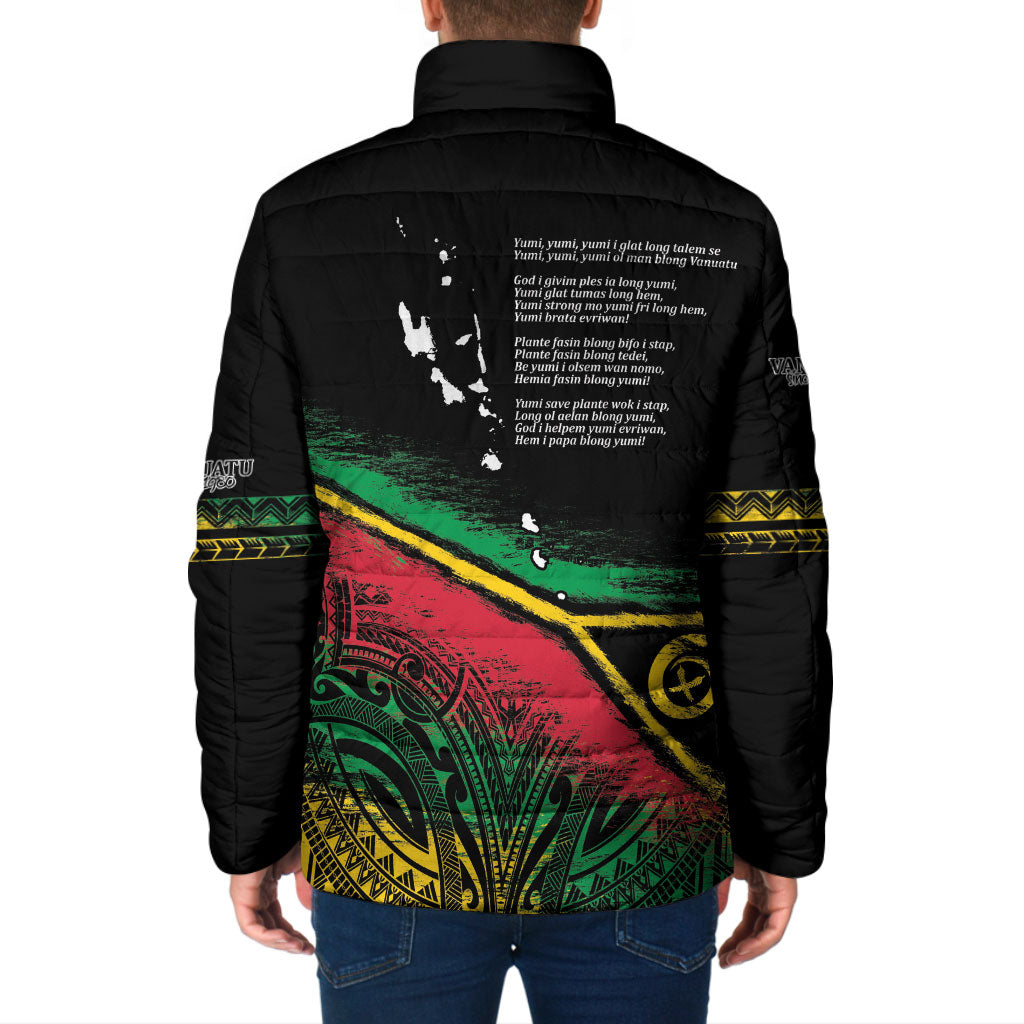 Vanuatu 46th Year Anniversary Padded Jacket Vintage Grunge Vanuatu Flag Heritage