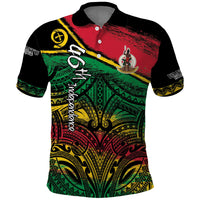 Vanuatu 46th Year Anniversary Polo Shirt Vintage Grunge Vanuatu Flag Heritage