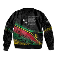 Vanuatu 46th Year Anniversary Sleeve Zip Bomber Jacket Vintage Grunge Vanuatu Flag Heritage