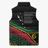 Vanuatu 46th Year Anniversary Sleeveless Puffer Jacket Vintage Grunge Vanuatu Flag Heritage
