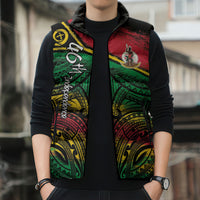 Vanuatu 46th Year Anniversary Sleeveless Puffer Jacket Vintage Grunge Vanuatu Flag Heritage