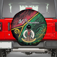 Vanuatu 46th Year Anniversary Spare Tire Cover Vintage Grunge Vanuatu Flag Heritage