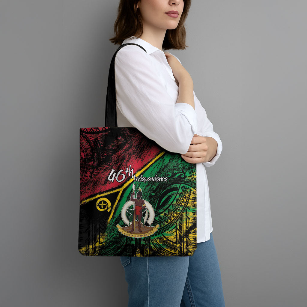 Vanuatu 46th Year Anniversary Tote Bag Vintage Grunge Vanuatu Flag Heritage