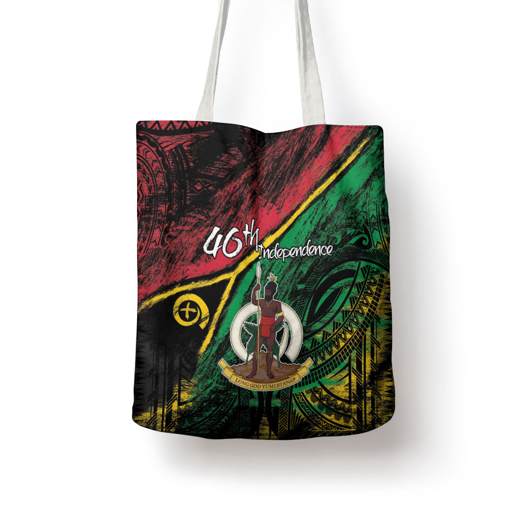 Vanuatu 46th Year Anniversary Tote Bag Vintage Grunge Vanuatu Flag Heritage