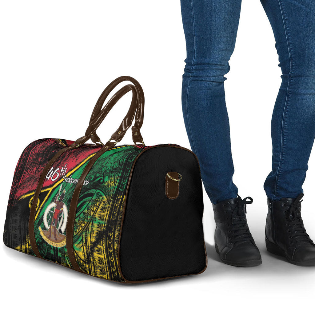 Vanuatu 46th Year Anniversary Travel Bag Vintage Grunge Vanuatu Flag Heritage