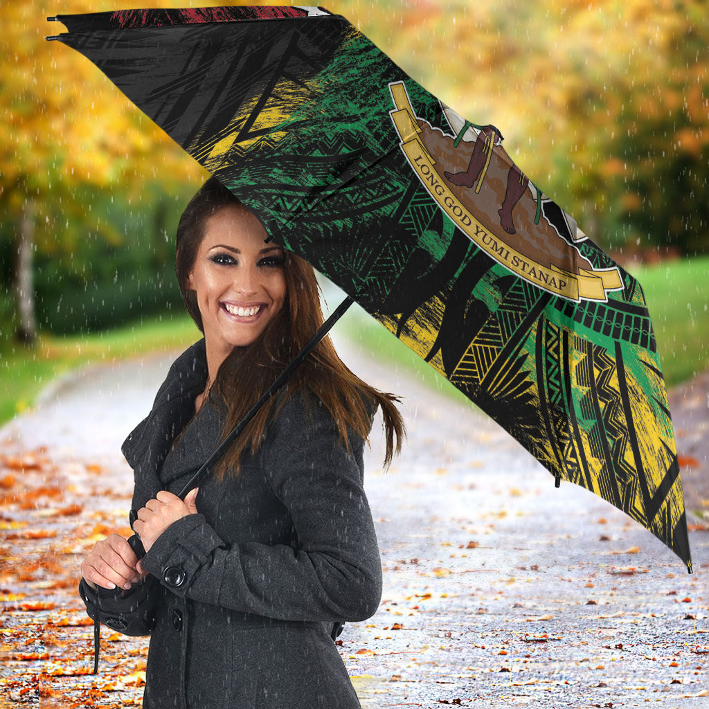 Vanuatu 46th Year Anniversary Umbrella Vintage Grunge Vanuatu Flag Heritage