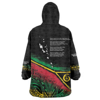 Vanuatu 46th Year Anniversary Wearable Blanket Hoodie Vintage Grunge Vanuatu Flag Heritage LT9 - Polynesian Pride