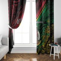 Vanuatu 46th Year Anniversary Window Curtain Vintage Grunge Vanuatu Flag Heritage LT9 - Polynesian Pride