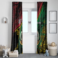 Vanuatu 46th Year Anniversary Window Curtain Vintage Grunge Vanuatu Flag Heritage LT9 - Polynesian Pride
