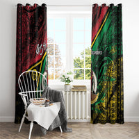 Vanuatu 46th Year Anniversary Window Curtain Vintage Grunge Vanuatu Flag Heritage LT9 - Polynesian Pride