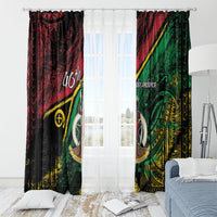 Vanuatu 46th Year Anniversary Window Curtain Vintage Grunge Vanuatu Flag Heritage LT9 - Polynesian Pride