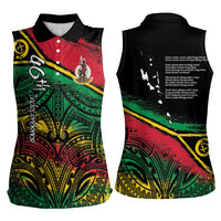 Vanuatu 46th Year Anniversary Women Sleeveless Polo Shirt Vintage Grunge Vanuatu Flag Heritage LT9 - Polynesian Pride