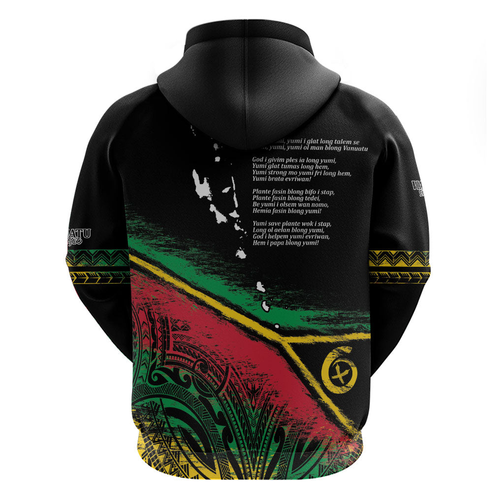 Vanuatu 46th Year Anniversary Zip Hoodie Vintage Grunge Vanuatu Flag Heritage