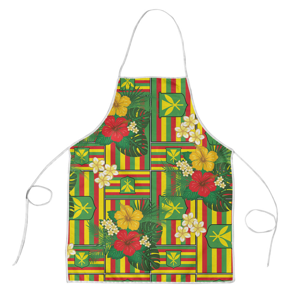 Hawaii Kanaka Maoli Hibiscus Apron Hawaiian Flag Motif